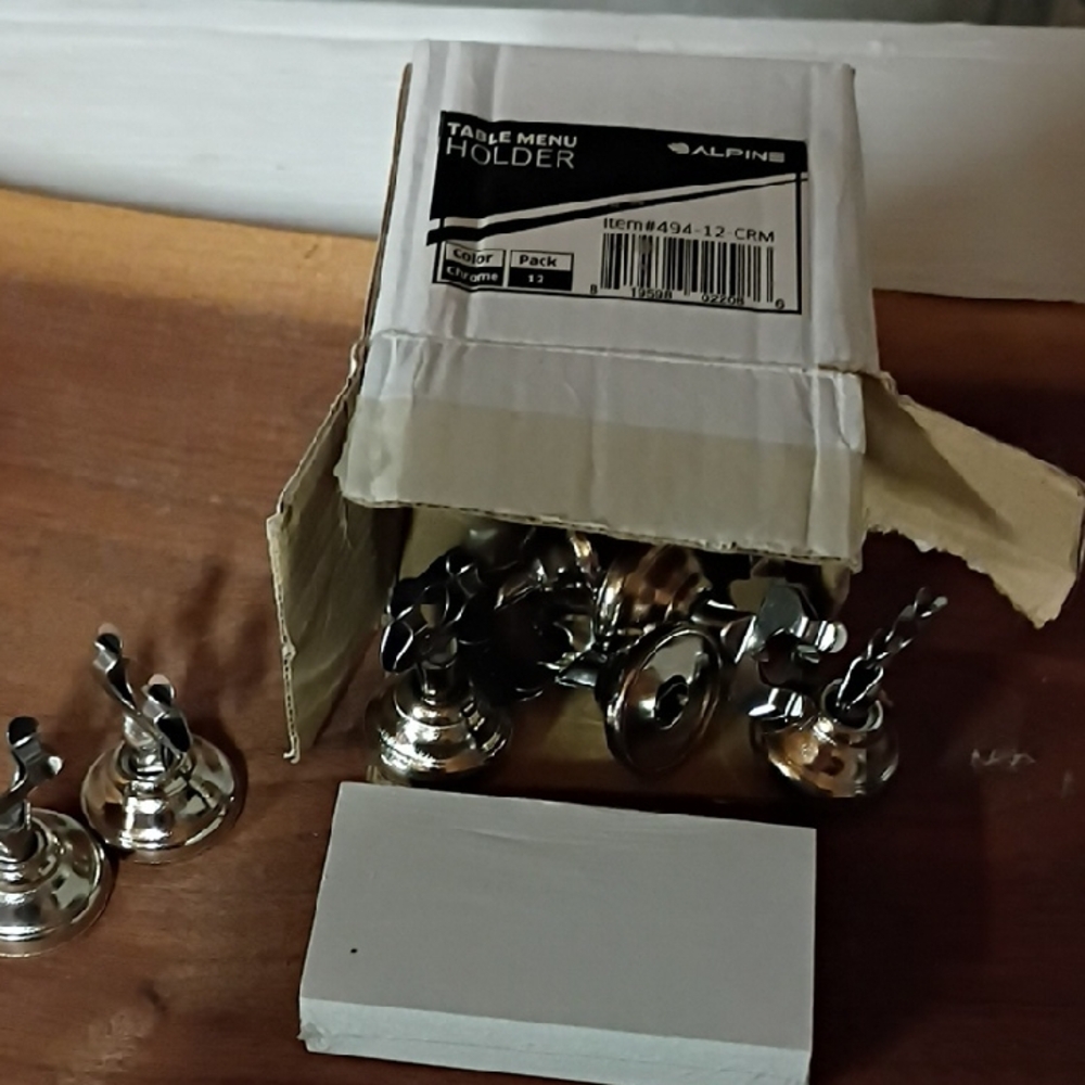 Alpine Silver Table Menu Stands